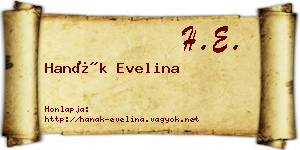 Hanák Evelina névjegykártya